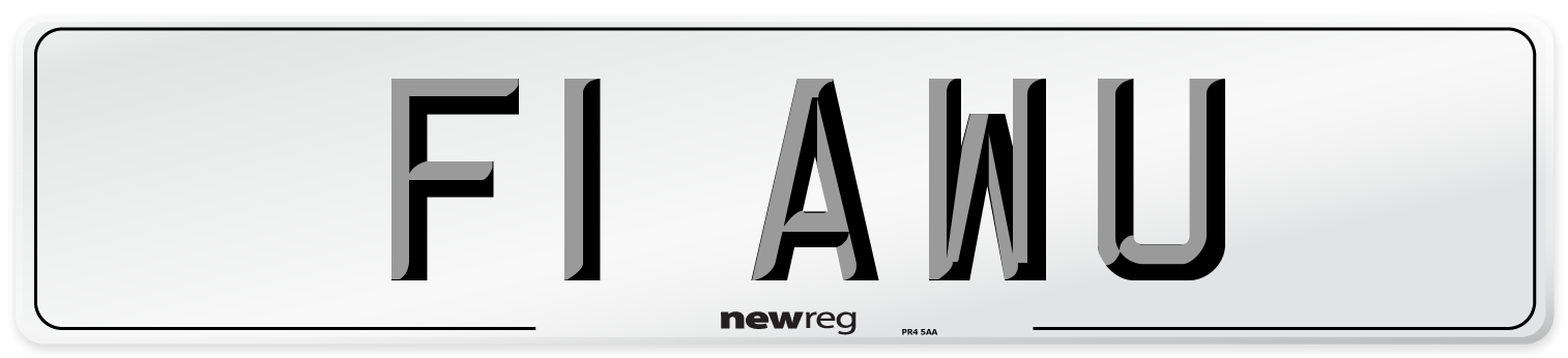 F1 AWU Number Plate from New Reg